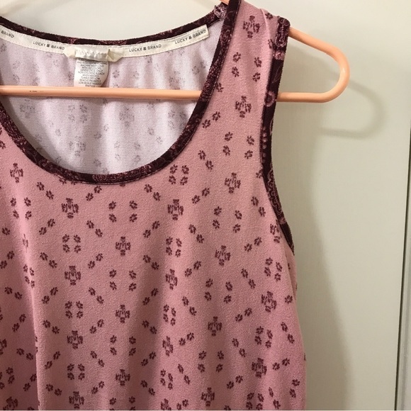 3/$15 Lucky brand maroon pink soft pajama tank top size S - Picture 4 of 8